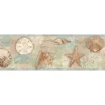 Brewster Home Fashions Quinten Blue Seashells Toss Wallpaper - SKU BBC46051B