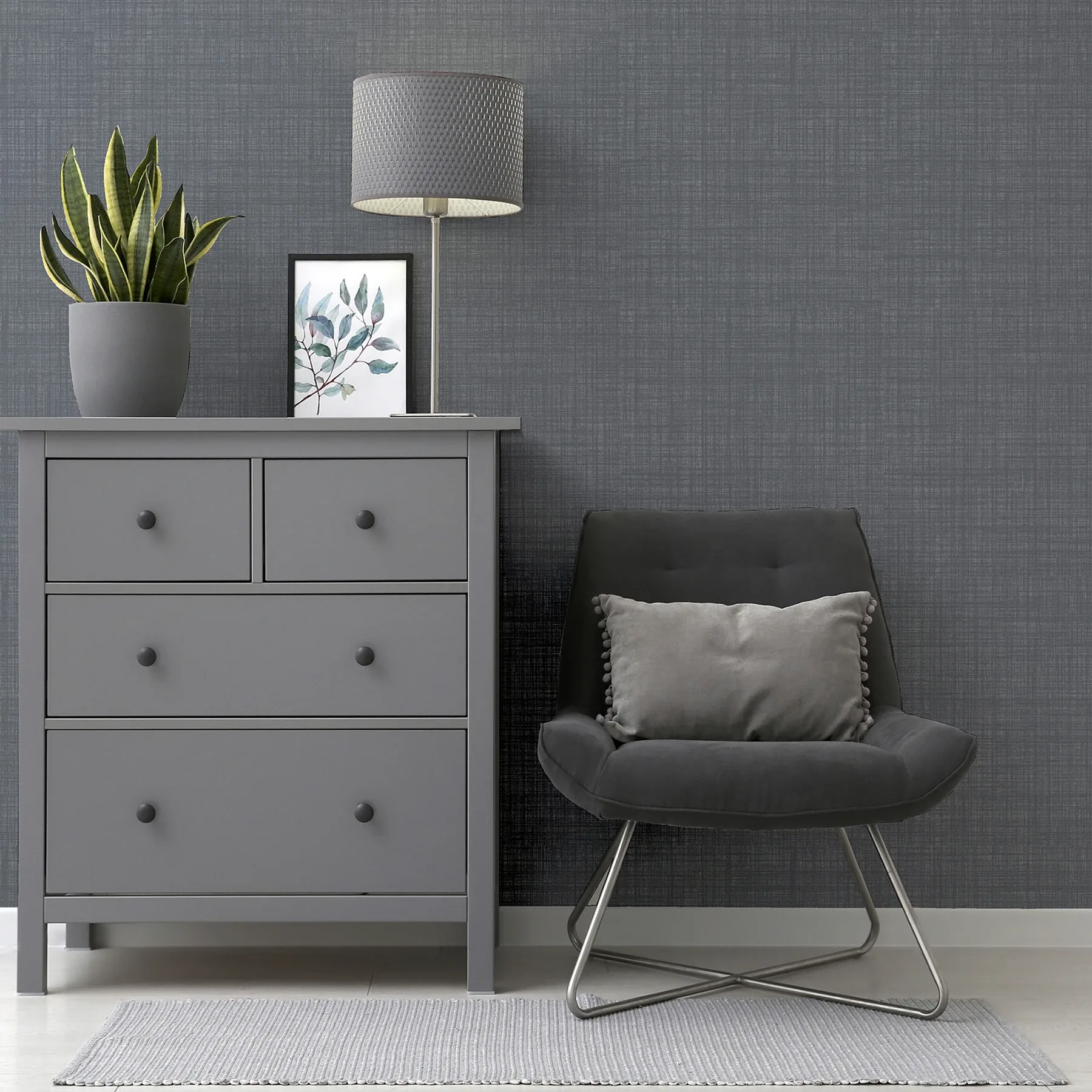 Brewster Home Fashions Rafe Grey Woven Texture Wallpaper | Wallpaper Twins Brewster Home Fashions Rafe Grey Woven Texture Wallpaper - SKU AH946006