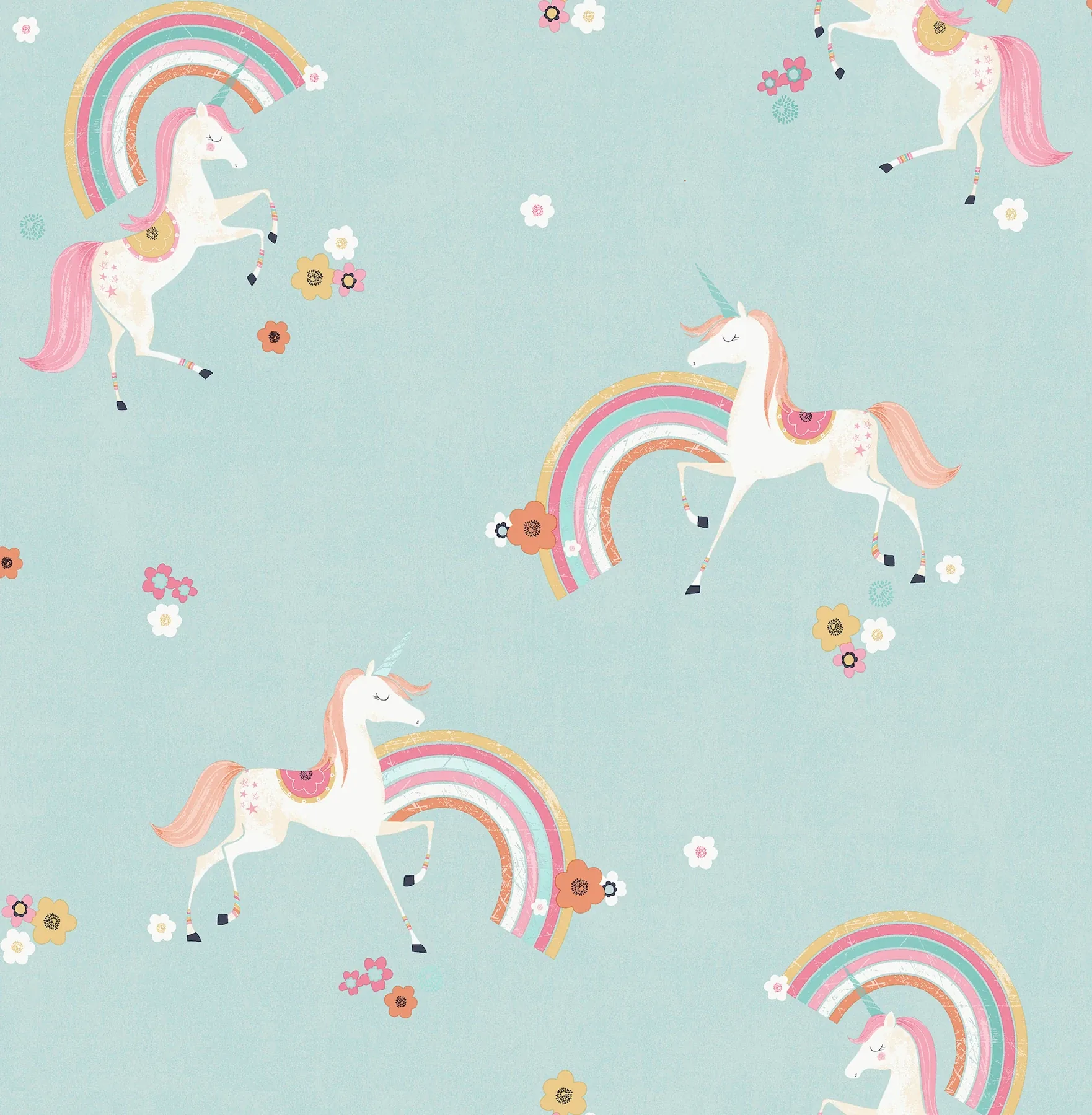 Brewster Home Fashions Rainbow Unicorn Blue Fantastical Wallpaper - SKU 4203-27564