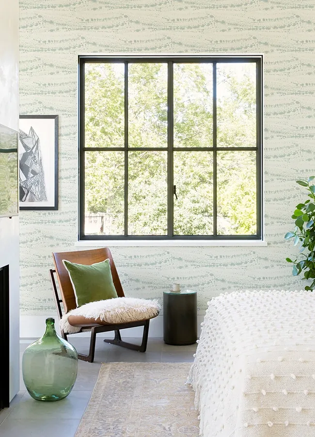 Brewster Home Fashions Rannell Aqua Abstract Scallop Wallpaper | Wallpaper Twins Brewster Home Fashions Rannell Aqua Abstract Scallop Wallpaper - SKU 4071-71049
