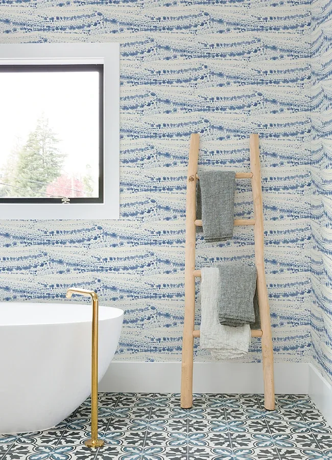 Brewster Home Fashions Rannell Navy Abstract Scallop Wallpaper - SKU 4071-71046