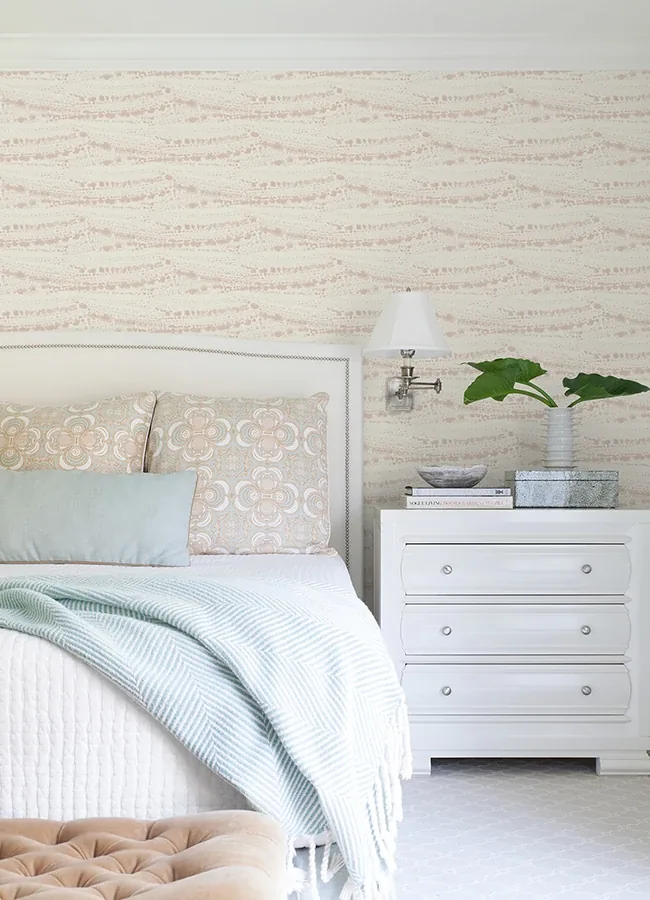 Brewster Home Fashions Rannell Peach Abstract Scallop Wallpaper | Wallpaper Twins Brewster Home Fashions Rannell Peach Abstract Scallop Wallpaper - SKU 4071-71047