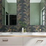 Brewster Home Fashions Rattan Charcoal Palm Wallpaper | Wallpaper Twins Brewster Home Fashions Rattan Charcoal Palm Wallpaper - SKU 4168-17741