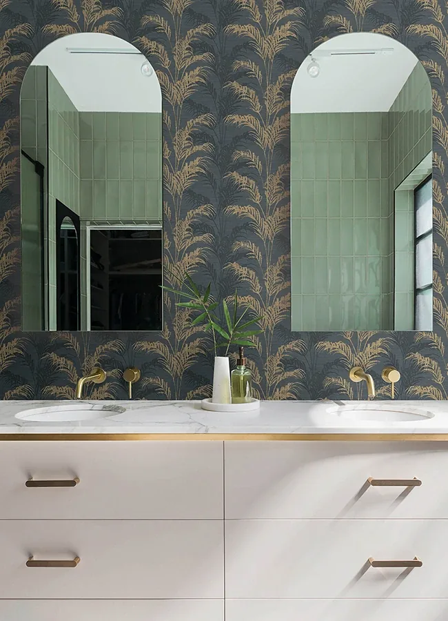 Brewster Home Fashions Rattan Charcoal Palm Wallpaper | Wallpaper Twins Brewster Home Fashions Rattan Charcoal Palm Wallpaper - SKU 4168-17741