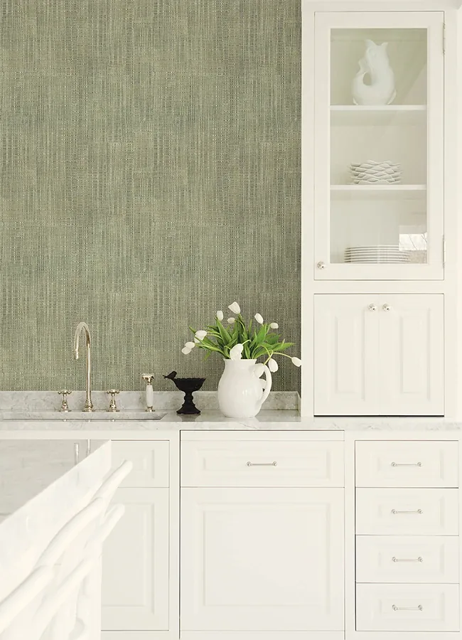 Brewster Home Fashions Rattan Green Weave Wallpaper | Wallpaper Twins Brewster Home Fashions Rattan Green Weave Wallpaper - SKU 4168-17732