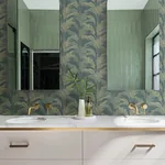 Brewster Home Fashions Rattan Teal Palm Wallpaper | Wallpaper Twins Brewster Home Fashions Rattan Teal Palm Wallpaper - SKU 4168-17731