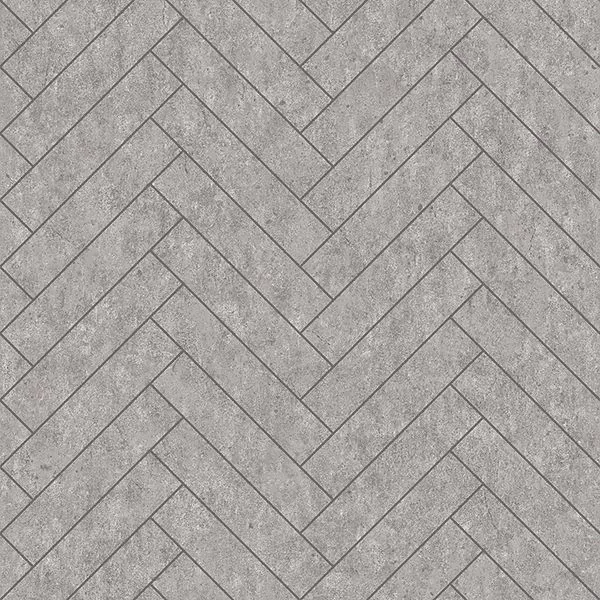 Brewster Home Fashions Raw Tiles Light Grey Herringbone Concrete Wallpaper - SKU 8833