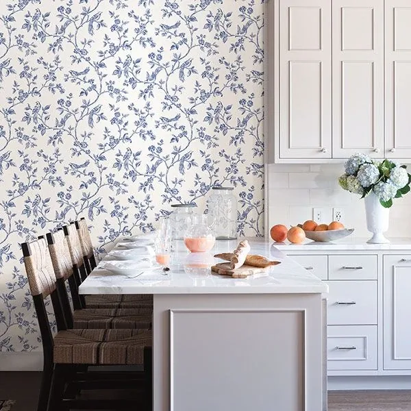 Brewster Home Fashions Ray Navy Bird Trail Wallpaper - SKU 2813-24972