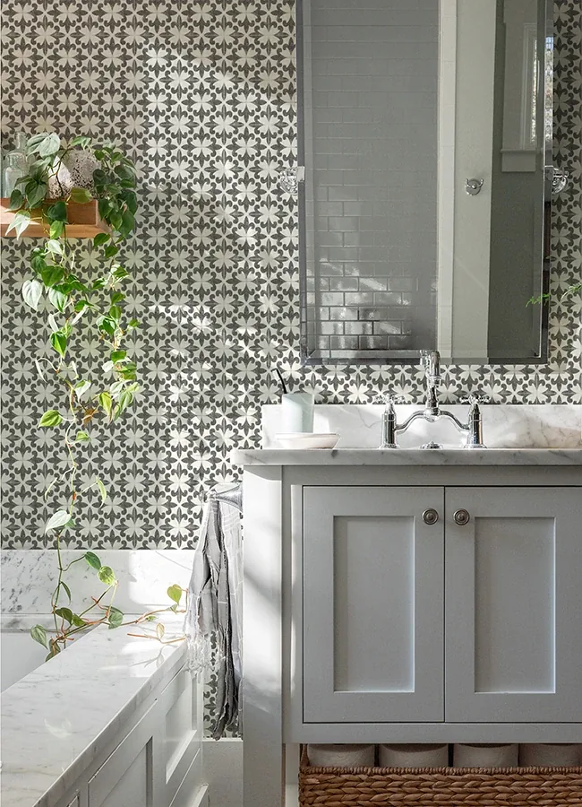 Brewster Home Fashions Remy Black Fleur Tile Wallpaper - SKU 4072-70032