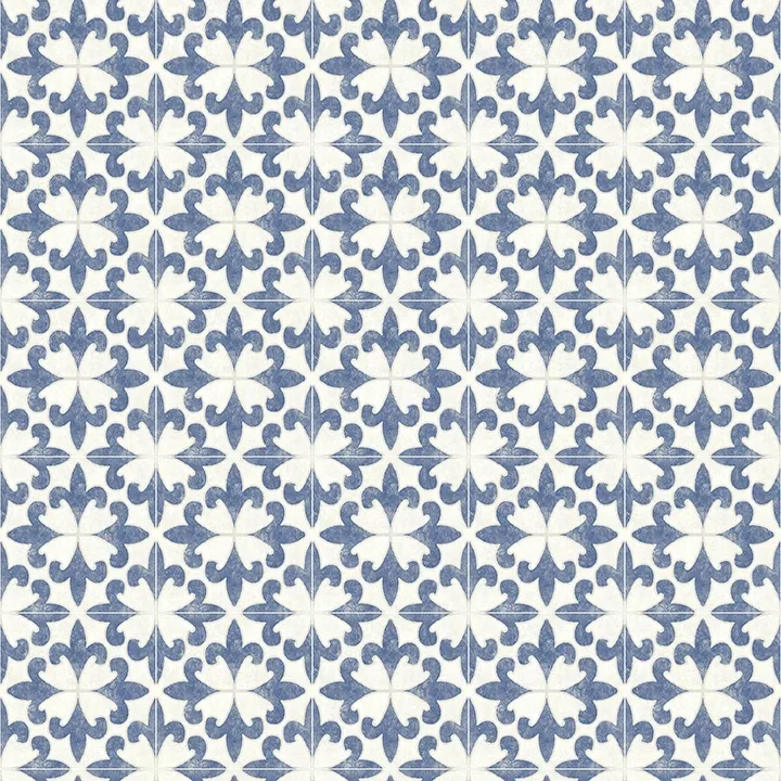 Brewster Home Fashions Remy Blue Fleur Tile Wallpaper - SKU 4072-70033