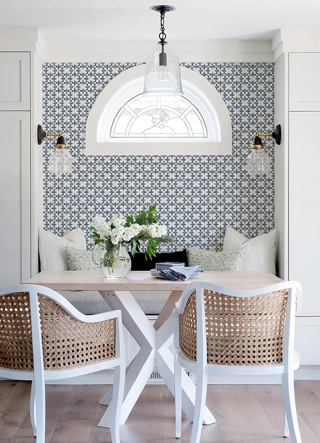 Brewster Home Fashions Remy Blue Fleur Tile Wallpaper - SKU 4072-70033