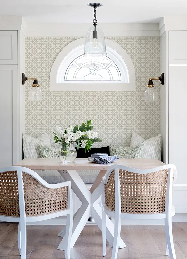 Brewster Home Fashions Remy Light Grey Fleur Tile Wallpaper - SKU 4072-70034
