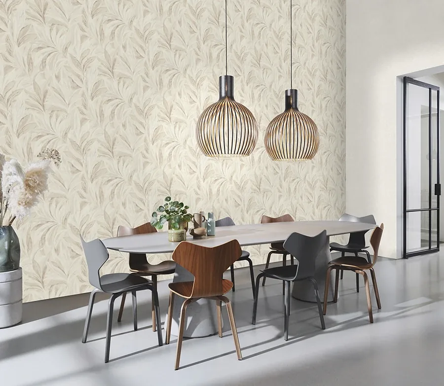 Brewster Home Fashions Rennie Ivory Leaves Wallpaper - SKU RH547467