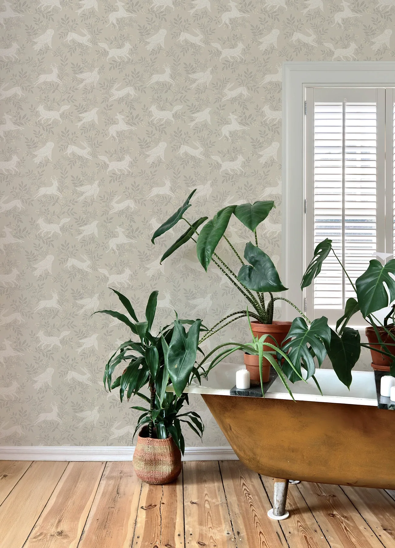Brewster Home Fashions Revelry Taupe Forest Frolic Wallpaper - SKU 4169-83112