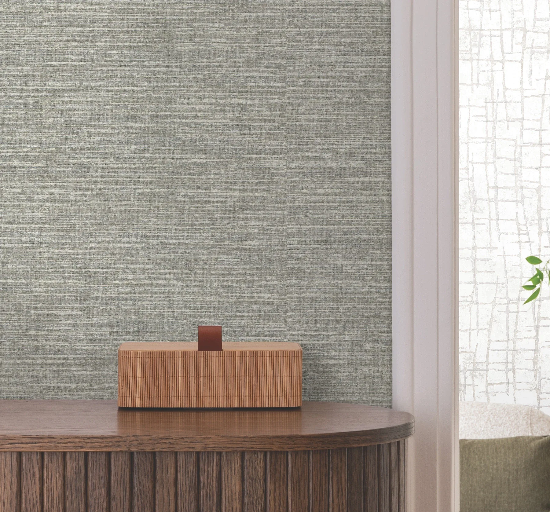 Brewster Home Fashions Rhett Dark Green Striated Wallpaper - SKU 4207-5429
