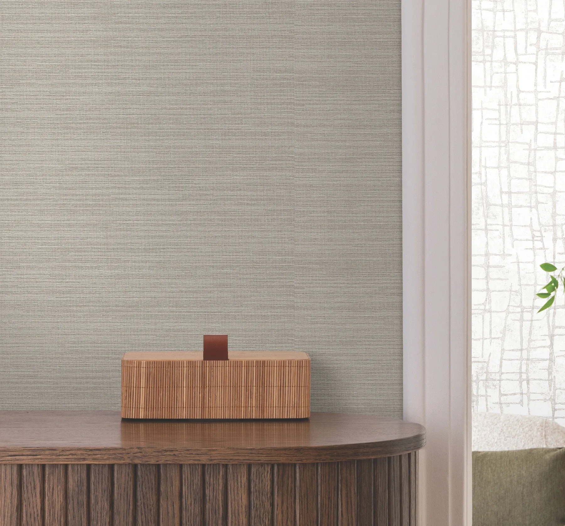 Brewster Home Fashions Rhett Grey Striated Wallpaper - SKU 4207-5428
