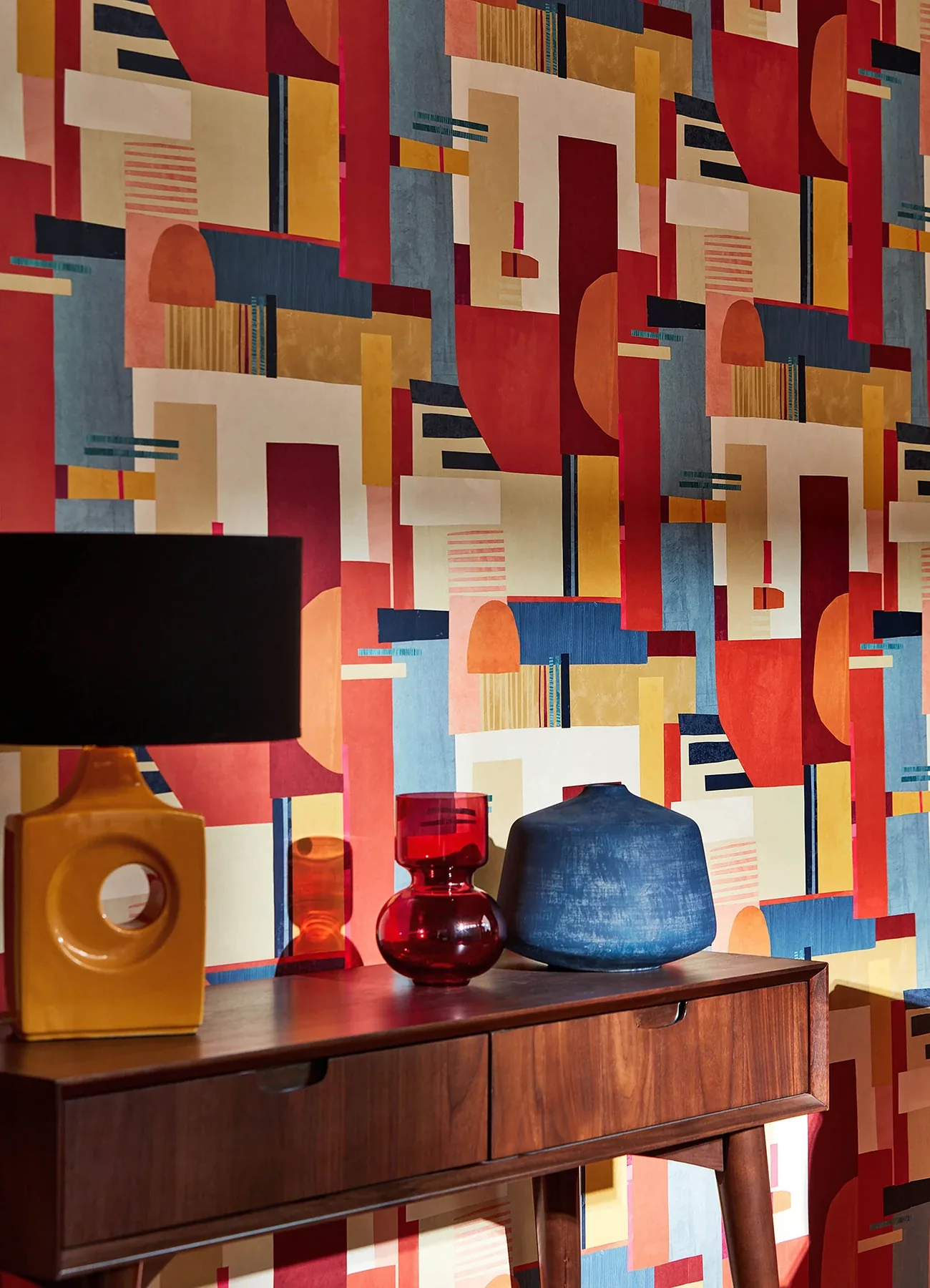 Brewster Home Fashions Rhodes Red Blocs Wallpaper - SKU CEP50130W