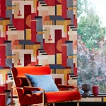 Brewster Home Fashions Rhodes Red Blocs Wallpaper | Wallpaper Twins Brewster Home Fashions Rhodes Red Blocs Wallpaper - SKU CEP50130W