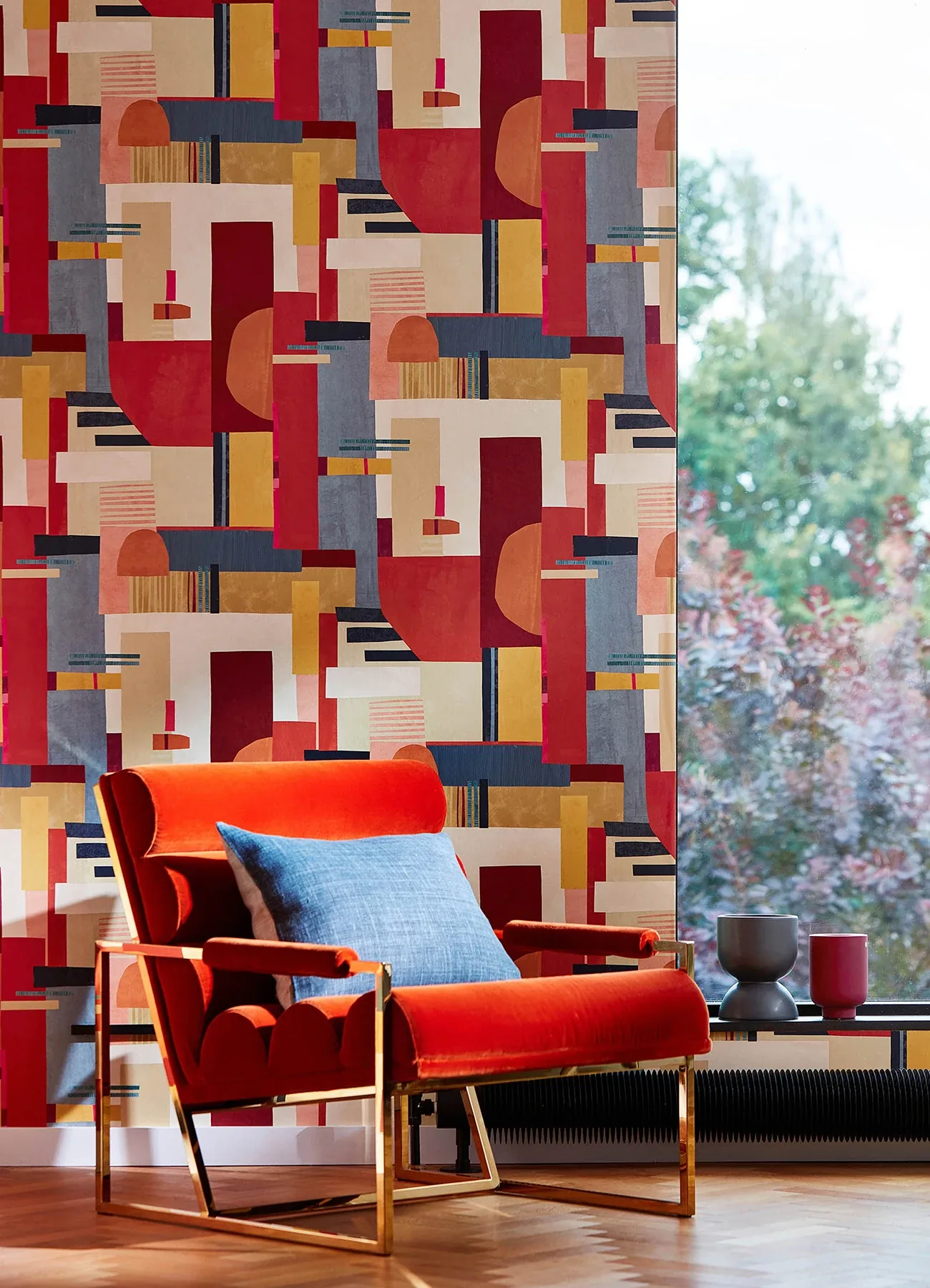 Brewster Home Fashions Rhodes Red Blocs Wallpaper | Wallpaper Twins Brewster Home Fashions Rhodes Red Blocs Wallpaper - SKU CEP50130W