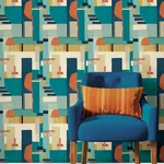 Brewster Home Fashions Rhodes Teal Blocs Wallpaper | Wallpaper Twins Brewster Home Fashions Rhodes Teal Blocs Wallpaper - SKU CEP50131W
