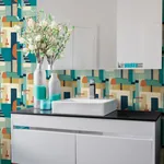 Brewster Home Fashions Rhodes Teal Blocs Wallpaper | Wallpaper Twins Brewster Home Fashions Rhodes Teal Blocs Wallpaper - SKU CEP50131W