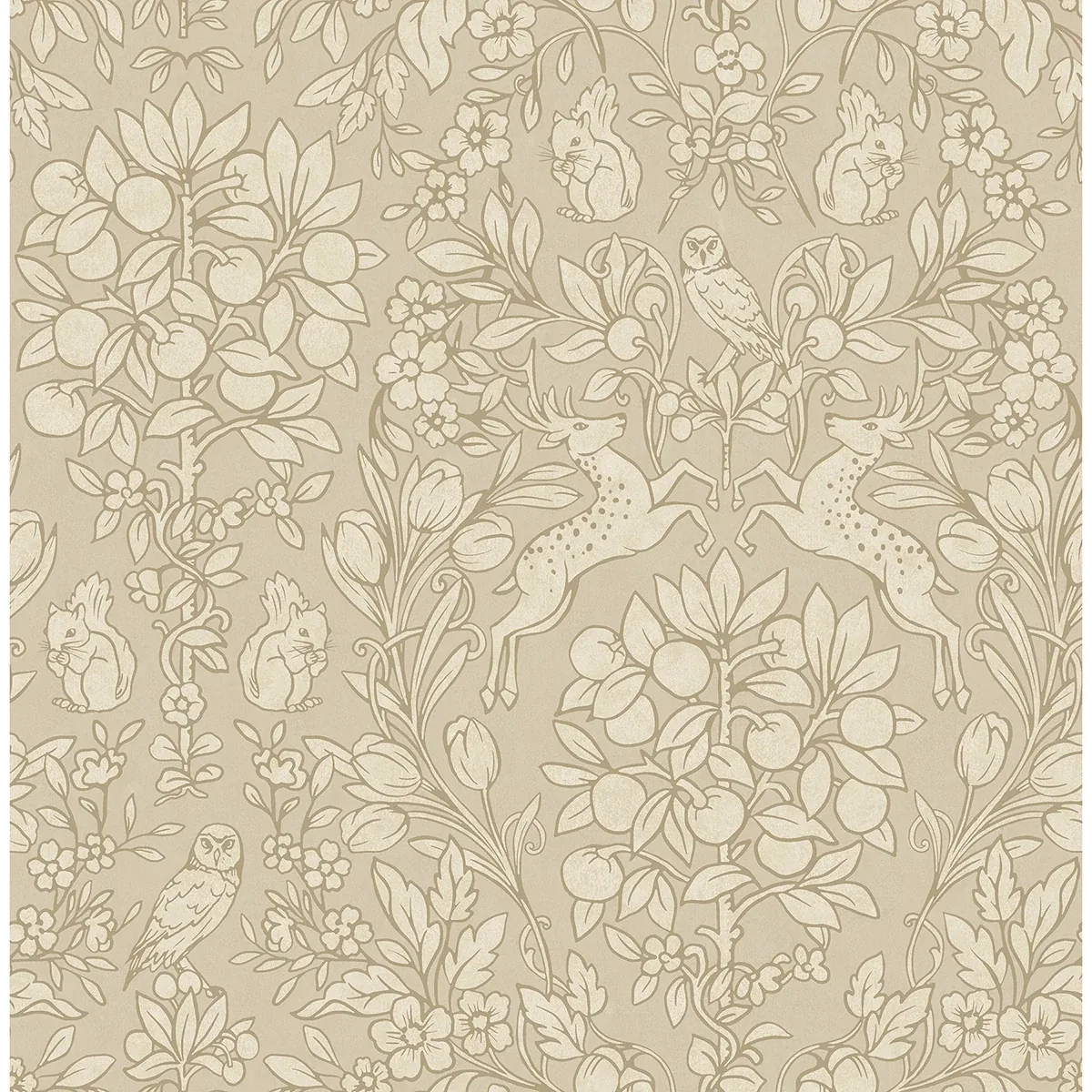 Brewster Home Fashions Richmond Taupe Floral Wallpaper - SKU M1686