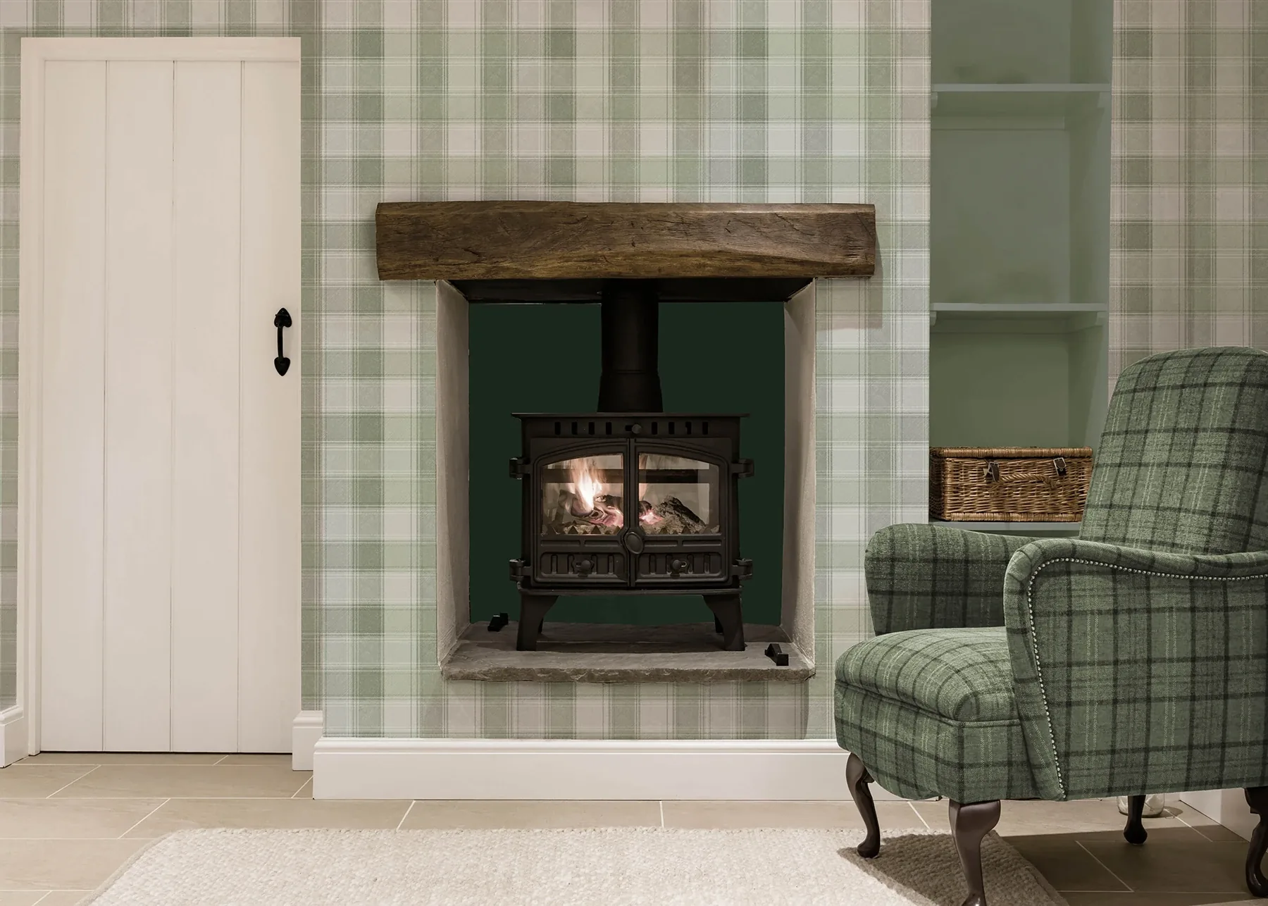 Brewster Home Fashions Rita Green Country Check Wallpaper | Wallpaper Twins Brewster Home Fashions Rita Green Country Check Wallpaper - SKU AH922806