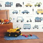Brewster Home Fashions Road Traffic Blue Cars Wallpaper | Wallpaper Twins Brewster Home Fashions Road Traffic Blue Cars Wallpaper - SKU 4203-27594