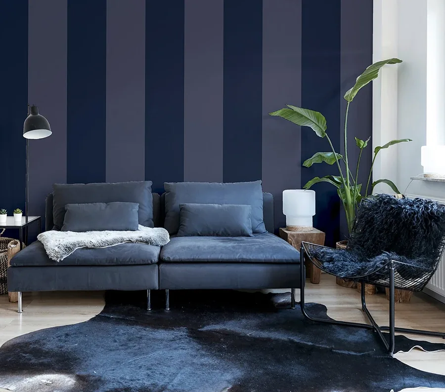 Brewster Home Fashions Roland Navy Stripe Wallpaper - SKU AH922800