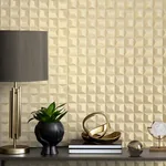 Brewster Home Fashions Romero Gold 3D Geometric Wallpaper | Wallpaper Twins Brewster Home Fashions Romero Gold 3D Geometric Wallpaper - SKU M95685