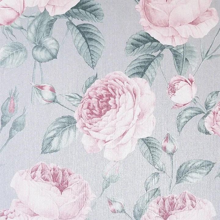 Brewster Home Fashions Rosaline Light Grey Floral Wallpaper - SKU AH251907