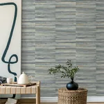 Brewster Home Fashions Rowan Blue Faux Grasscloth Wallpaper - SKU 4125-26745