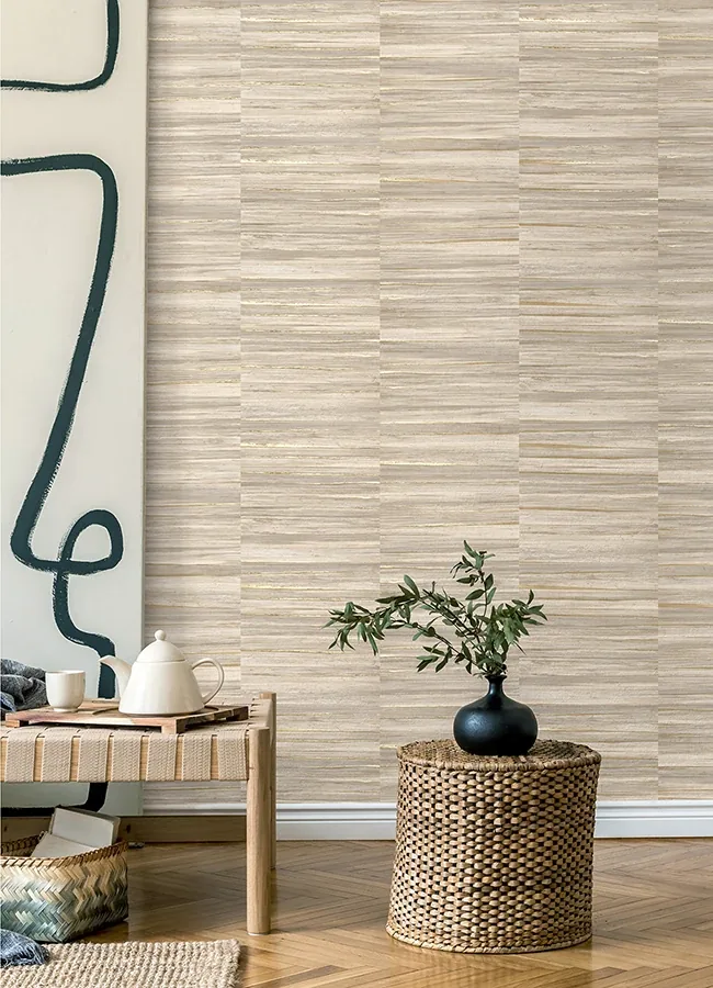 Brewster Home Fashions Rowan Wheat Faux Grasscloth Wallpaper - SKU 4125-26743