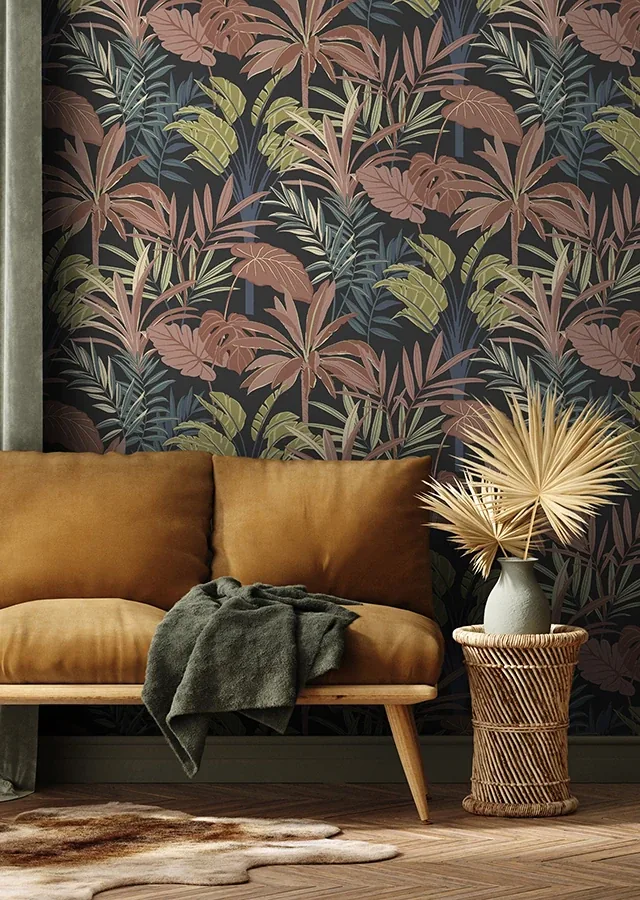 Brewster Home Fashions Rudyard Pink Tropical Flora Wallpaper - SKU RH691603
