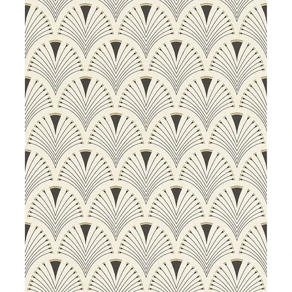 Brewster Home Fashions Ruhlmann Cream Fan Wallpaper - SKU RH433210