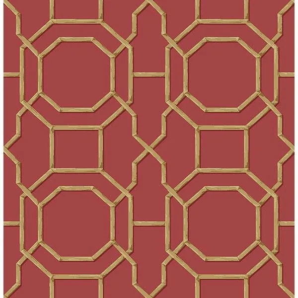 Brewster Home Fashions Rumi Red Trellis Wallpaper - SKU 2766-21739