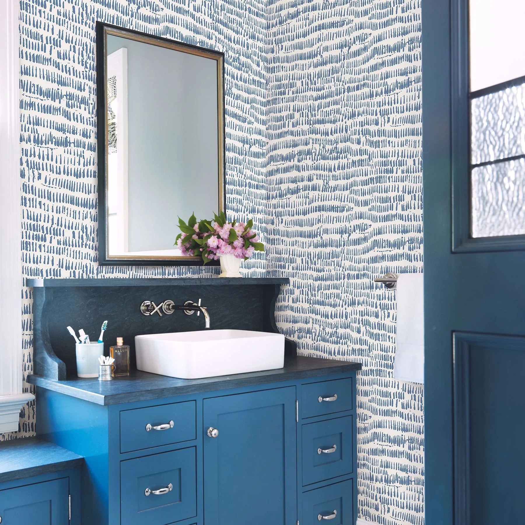 Brewster Home Fashions Runes Blueberry Brushstrokes Wallpaper - SKU 2904-24357