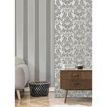 Brewster Home Fashions Rydia Grey Stripe Wallpaper - SKU M1709