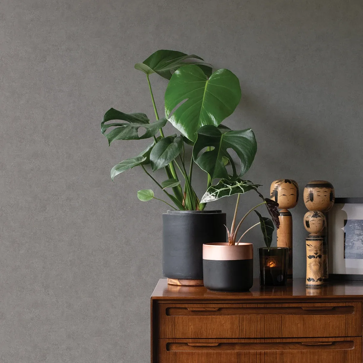 Brewster Home Fashions Ryu Dark Grey Cement Texture Wallpaper - SKU 4035-37656-3