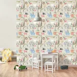 Brewster Home Fashions Safari Animals Beige Jungle Friends Wallpaper | Wallpaper Twins Brewster Home Fashions Safari Animals Beige Jungle Friends Wallpaper - SKU 4203-27540