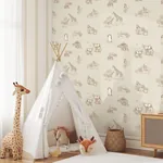 Brewster Home Fashions Safari Babies Beige Animal Wallpaper - SKU 4203-27553