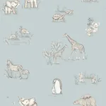 Brewster Home Fashions Safari Babies Blue Animal Wallpaper - SKU 4203-27551