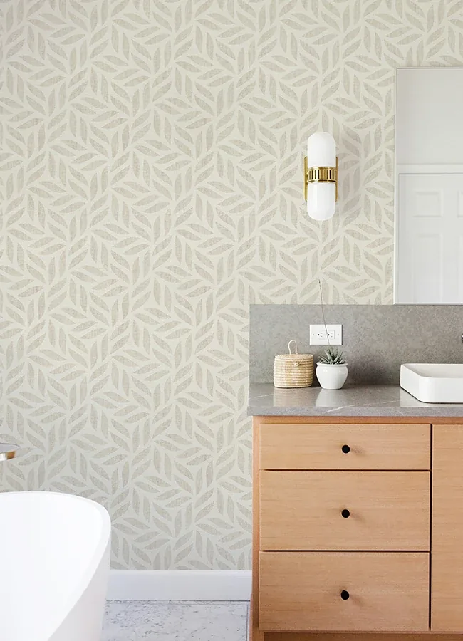Brewster Home Fashions Sagano Taupe Leaf Wallpaper | Wallpaper Twins Brewster Home Fashions Sagano Taupe Leaf Wallpaper - SKU 2980-704624
