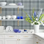 Brewster Home Fashions Sala Blue Plaid Wallpaper | Wallpaper Twins Brewster Home Fashions Sala Blue Plaid Wallpaper - SKU 2980-92120