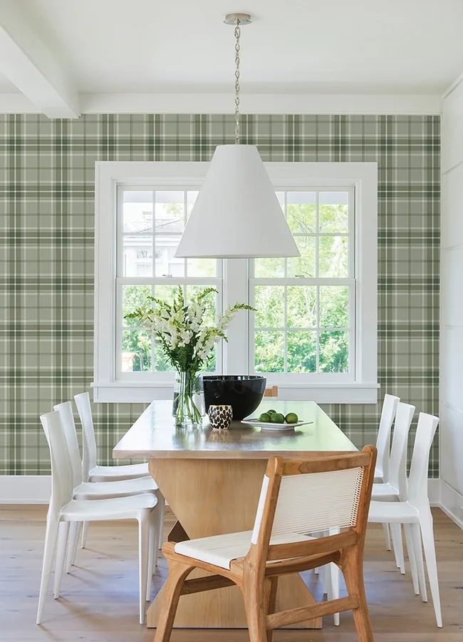Brewster Home Fashions Sala Green Plaid Wallpaper | Wallpaper Twins Brewster Home Fashions Sala Green Plaid Wallpaper - SKU 2980-92122