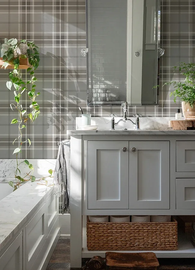 Brewster Home Fashions Sala Neutral Plaid Wallpaper | Wallpaper Twins Brewster Home Fashions Sala Neutral Plaid Wallpaper - SKU 2980-92121