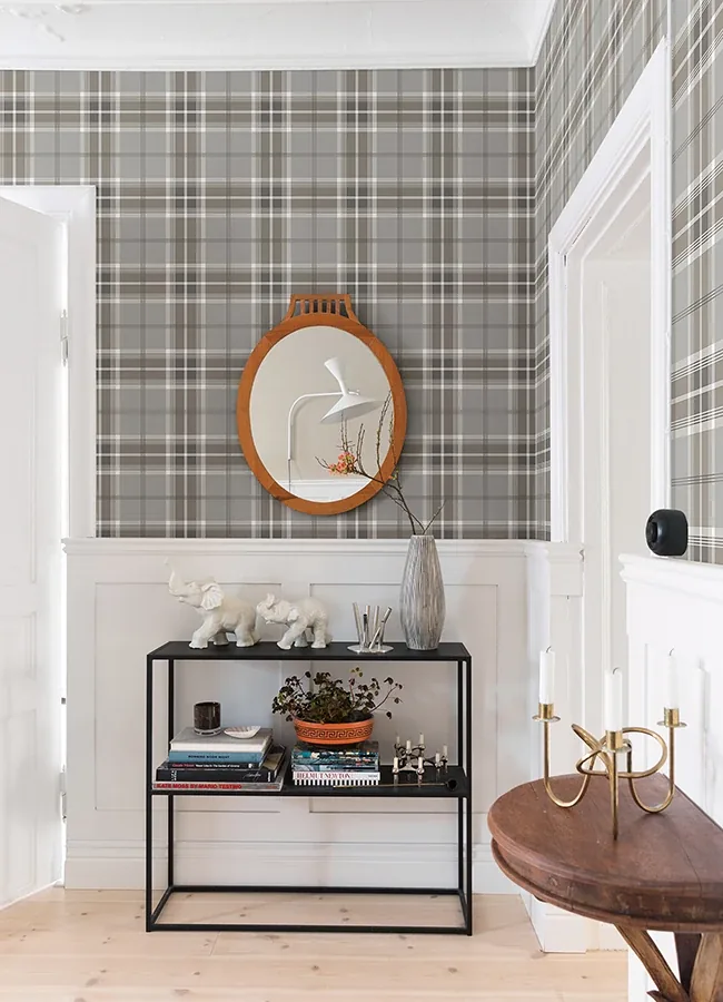 Brewster Home Fashions Sala Neutral Plaid Wallpaper | Wallpaper Twins Brewster Home Fashions Sala Neutral Plaid Wallpaper - SKU 2980-92121