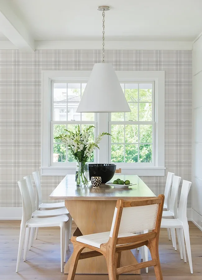 Brewster Home Fashions Sala White Plaid Wallpaper - SKU 2980-92123