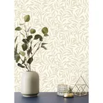 Brewster Home Fashions Salix Beige Leaf Wallpaper - SKU M1668