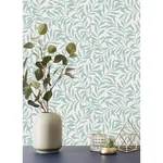 Brewster Home Fashions Salix Light Blue Leaf Wallpaper - SKU M1669